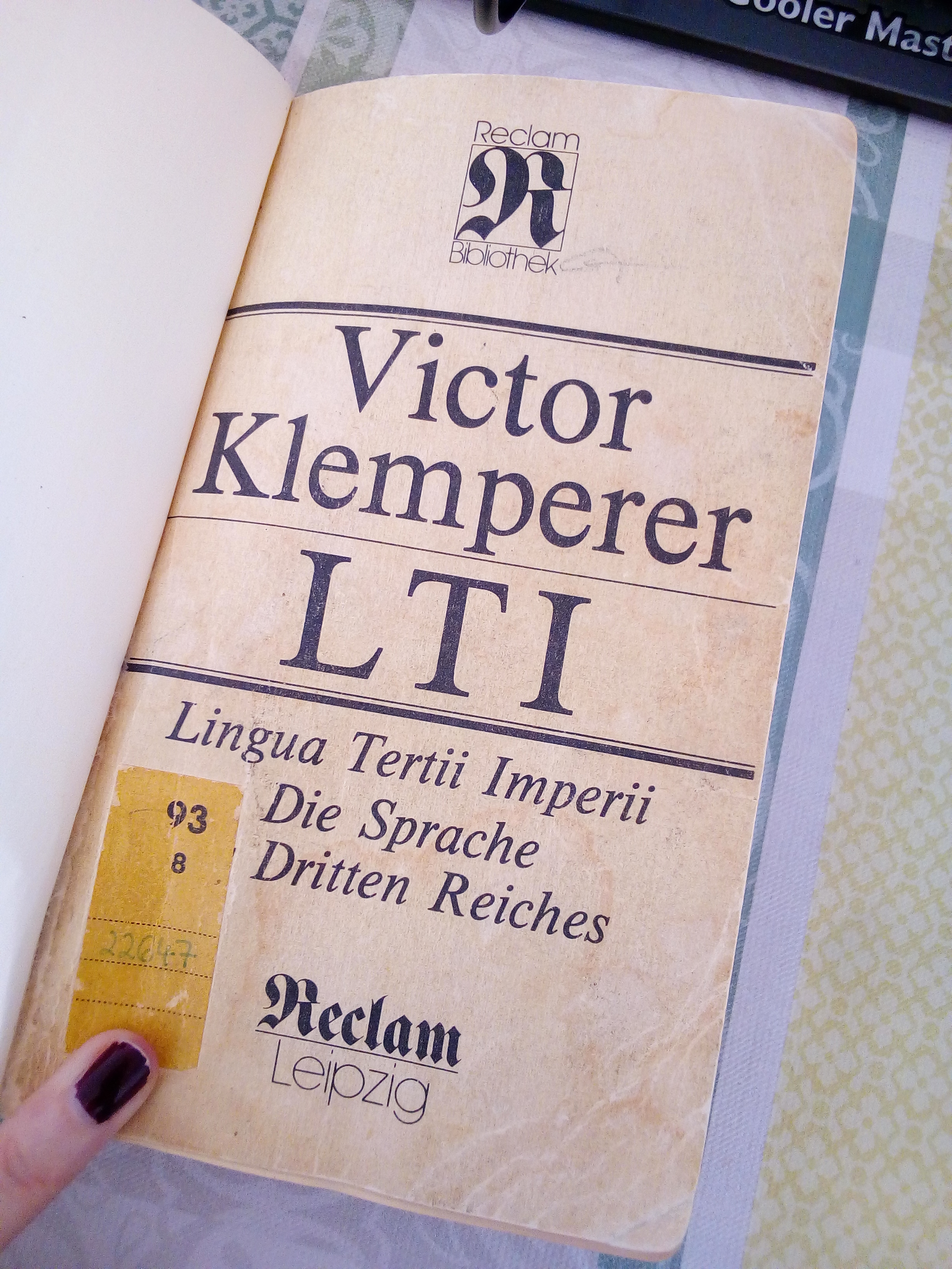 [Ankündigung] Leserunde zu Viktor Klemperers "Lingua Tertii Imperii"