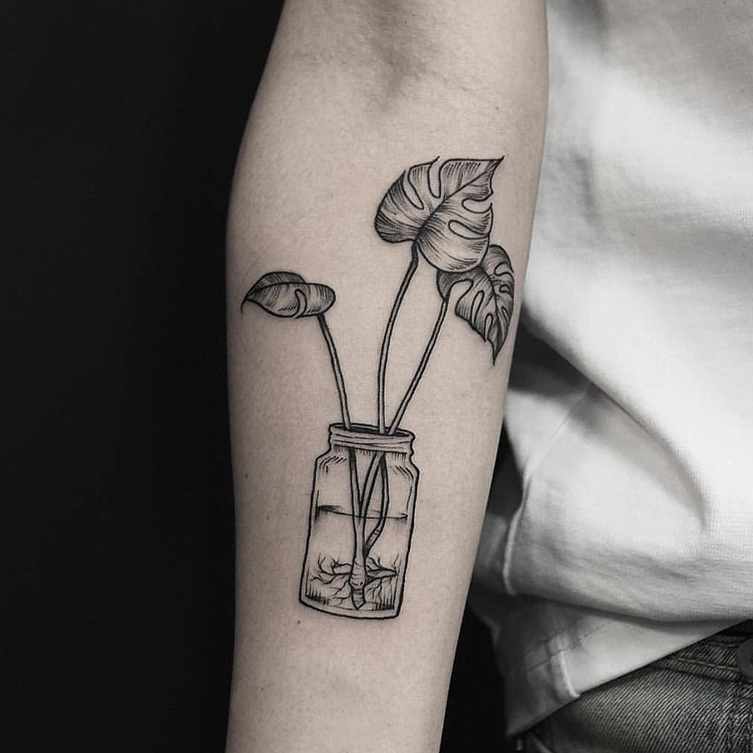 Tattoo-grid.net_Monstera-in-a-jar